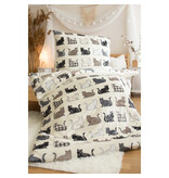 Sweet Home Dekbedovertrek Katten - Eenpersoons - 140 x 200 cm  - Teddy Fleece