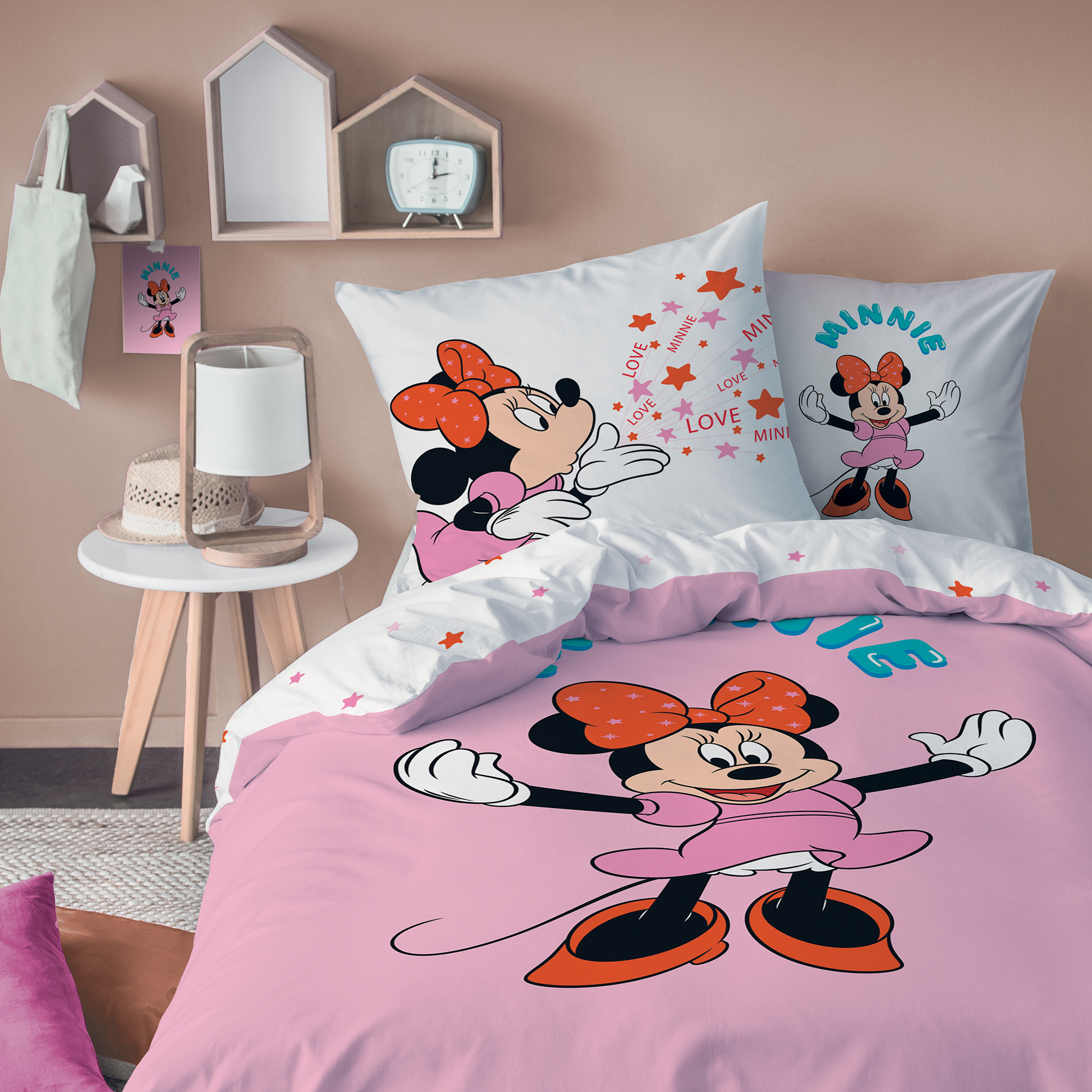 Disney Minnie Mouse Dekbedovertrek Happy - Eenpersoons - 140 x 200 cm - Katoen