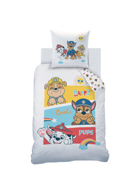 Paw Patrol Dekbedovertrek Happy 140 x 200 + 63 x 63 cm Katoen