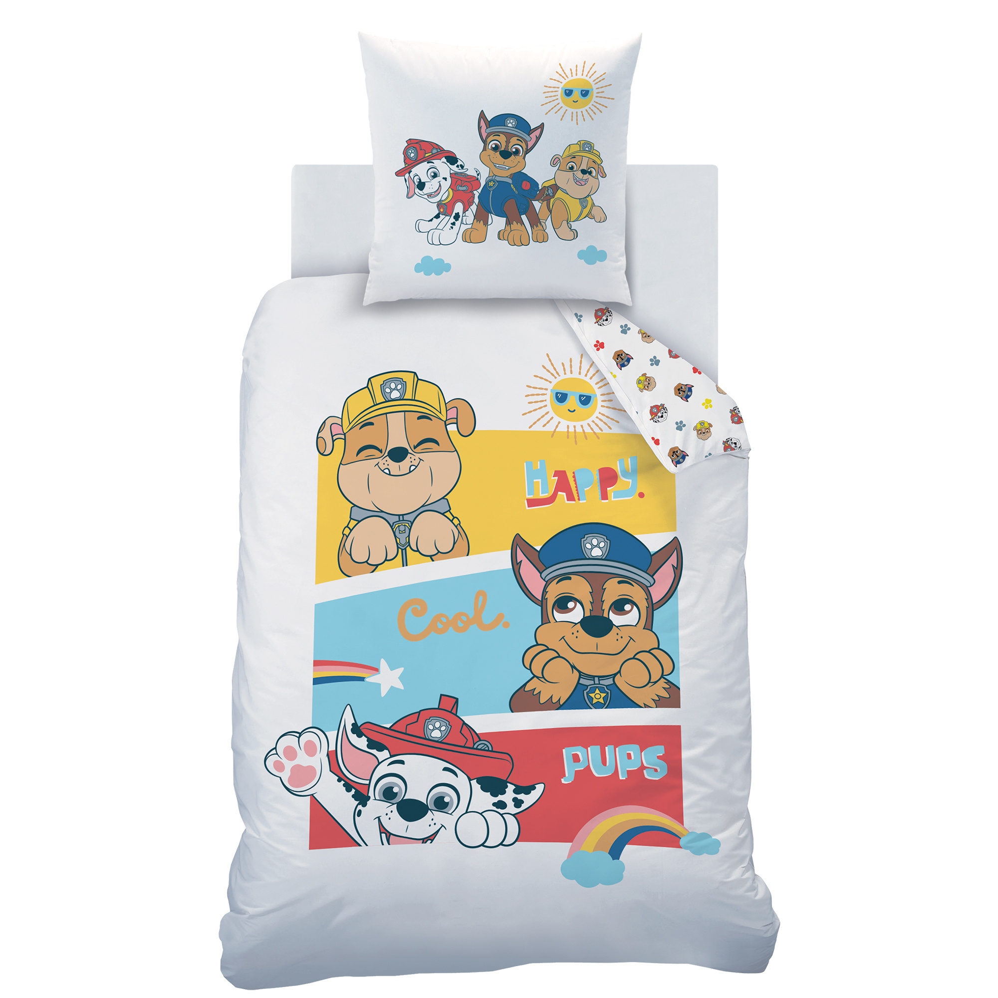 Paw Patrol Dekbedovertrek Happy - Eenpersoons - 140 x 200 cm - Katoen