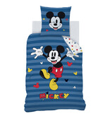 Disney Mickey Mouse Duvet cover Stripes - Single - 140 x 200 cm - Cotton