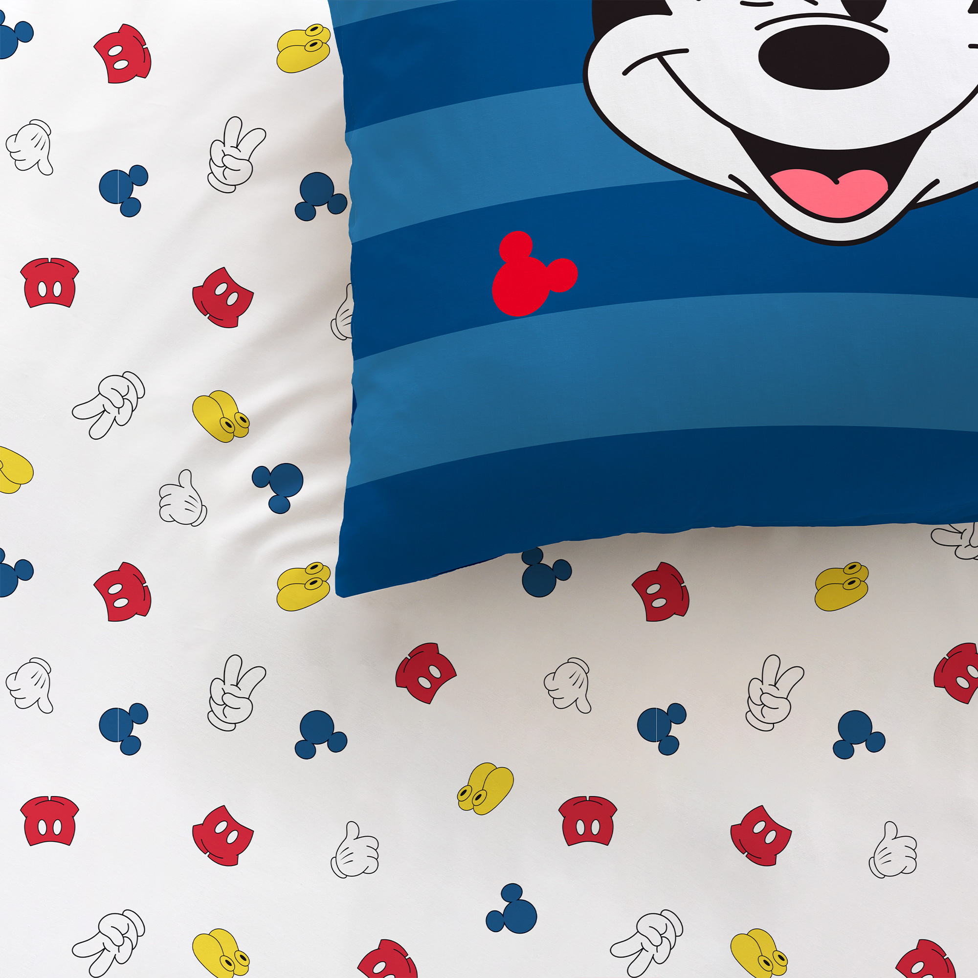 Disney Mickey Mouse Duvet cover Stripes - Single - 140 x 200 cm - Cotton