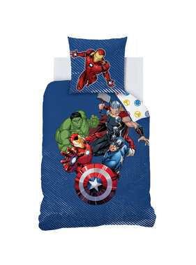 Marvel Avengers Dekbedovertrek Team 140 x 200 + 63 x 63 cm Katoen