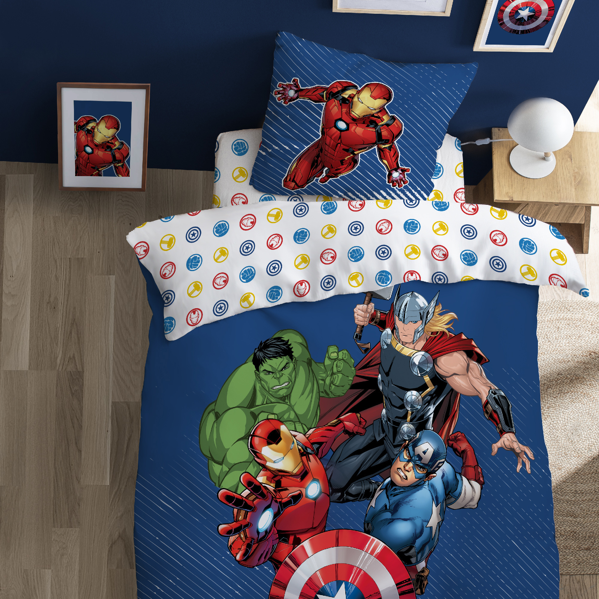 Marvel Avengers Dekbedovertrek Team - Eenpersoons - 140 x 200 cm - Katoen