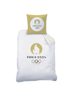 Olympische Spelen Dekbedovertrek Parijs 2024 Logo 140x200 + 63 x 63 cm Katoen
