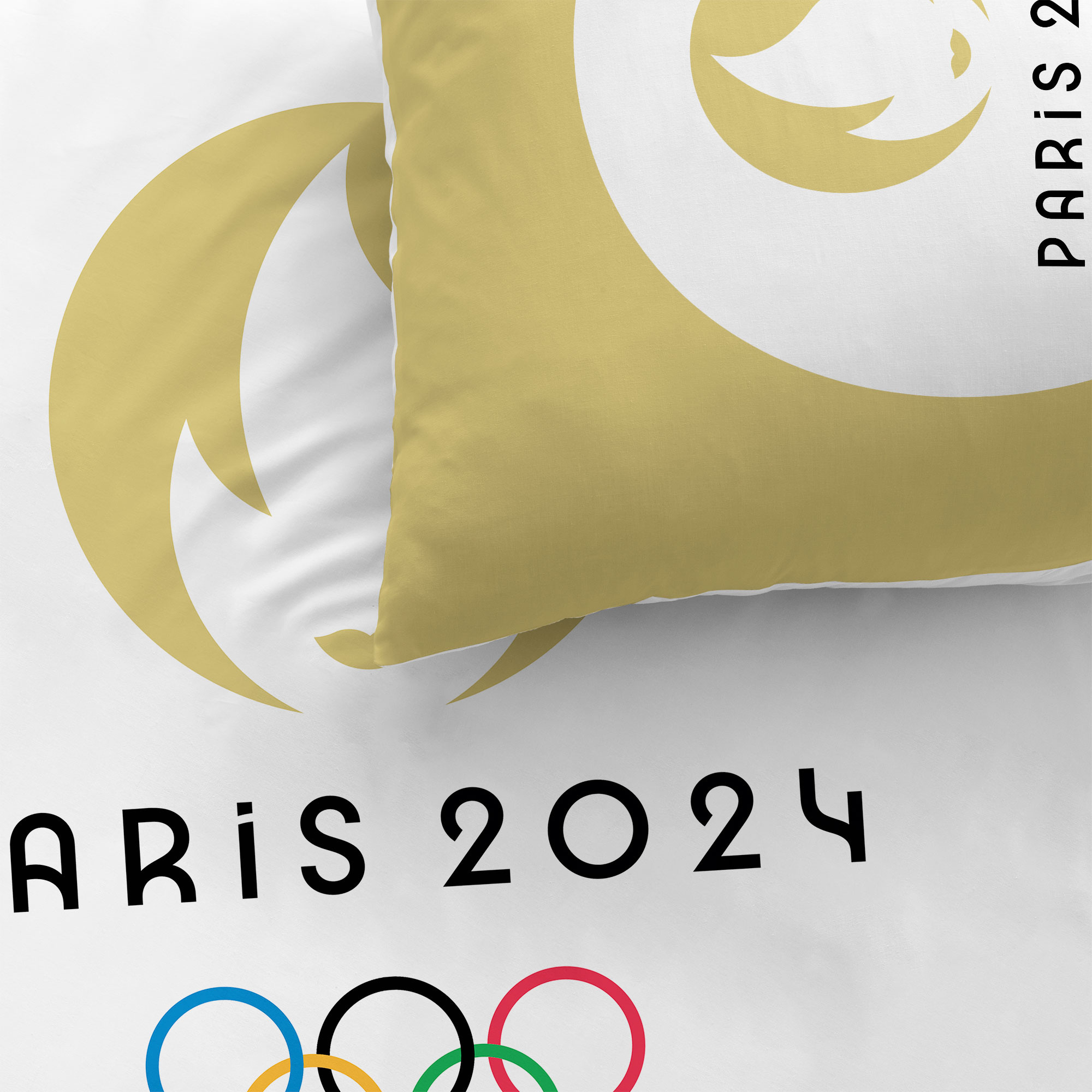 Olympische Spelen Dekbedovertrek, Parijs 2024 Logo - Eenpersoons - 140 x 200 cm - Katoen