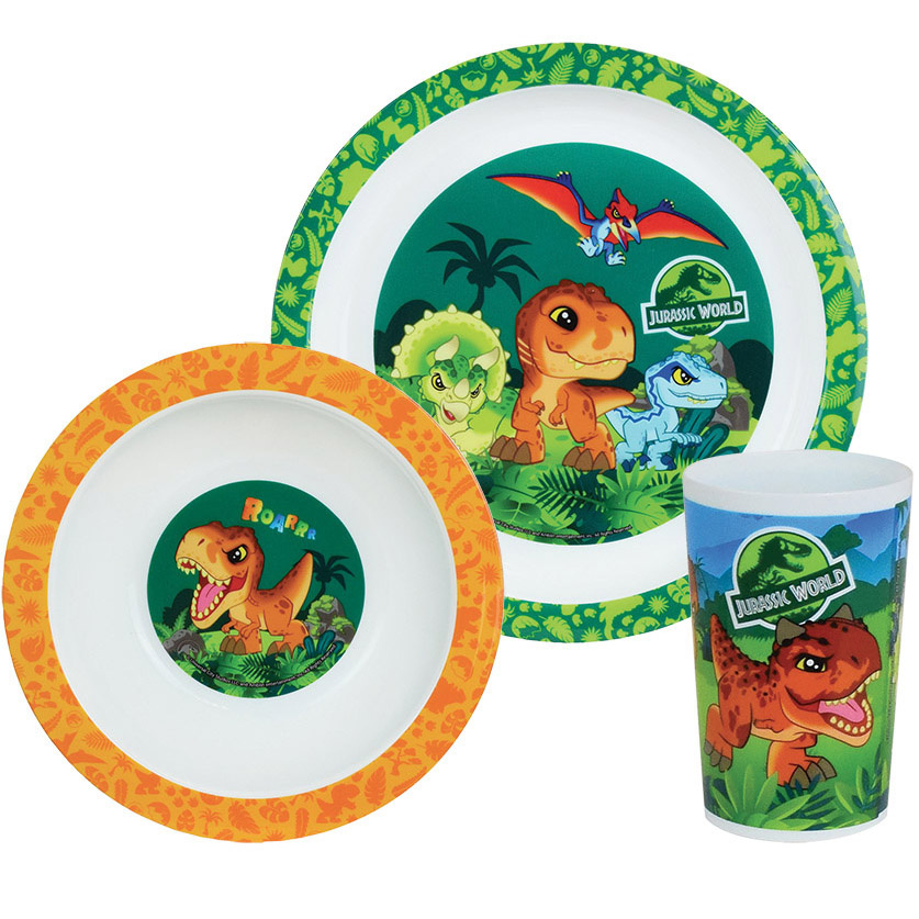 Jurassic World Roarrr breakfast set - 3 pieces - Polypropylene