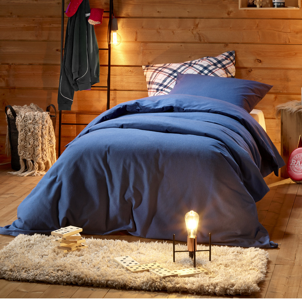 De Witte Lietaer Duvet cover Laura Blue Indigo - Single - 140 x 200/220 cm - Cotton Flannel