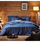 De Witte Lietaer Dekbedovertrek Laura Blue Indigo - Hotelmaat - 260 x 240 cm - Katoen Flanel