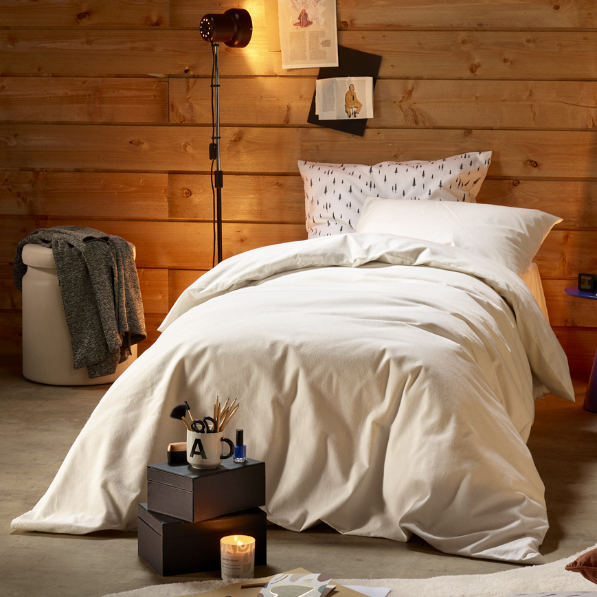 Moodit Duvet cover Freya Cream - Single - 140 x 220 cm - Cotton Flannel