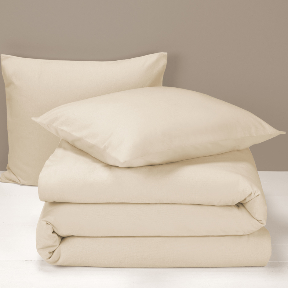 Moodit Duvet cover Frey Cream - Double - 200 x 220 cm - Cotton Flannel