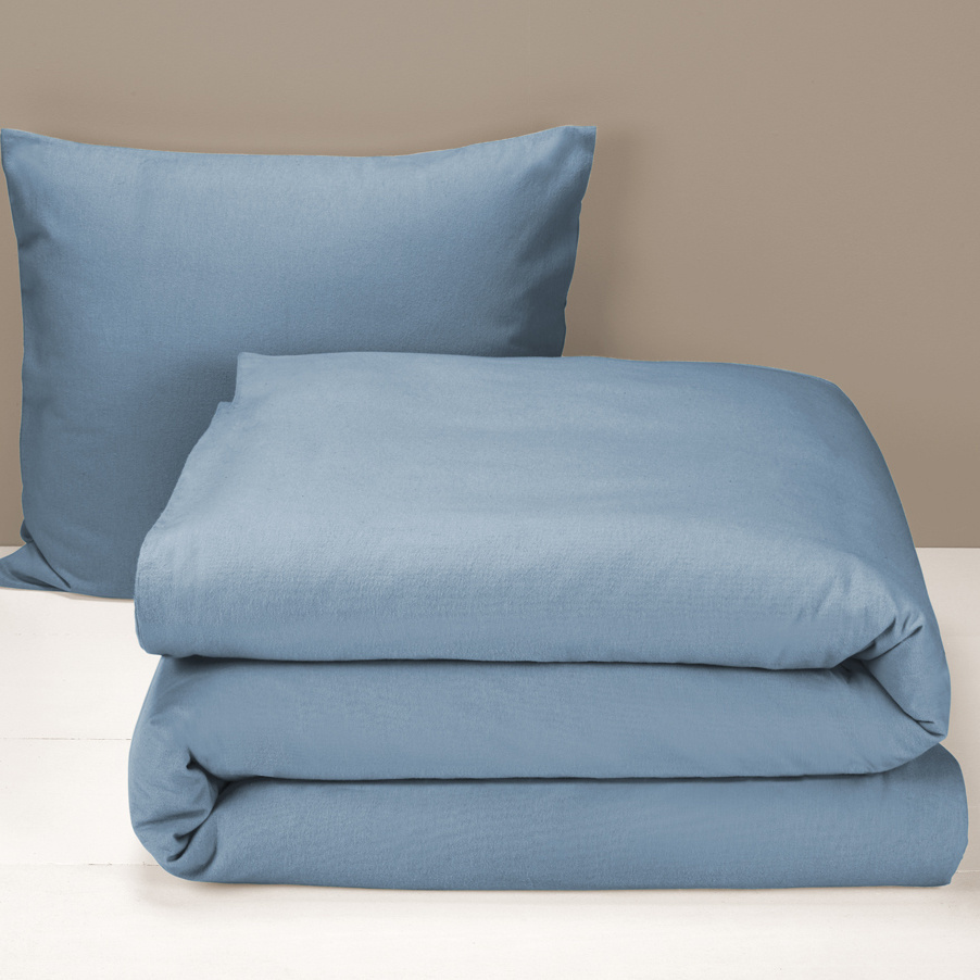 Moodit Duvet cover Freya Stone Blue - Single - 140 x 220 cm - Cotton Flannel