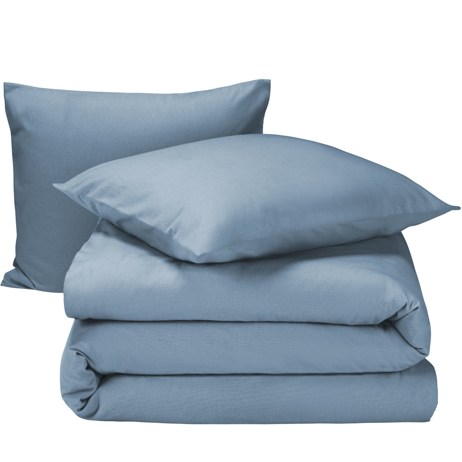 Moodit Duvet cover Freya Stone Blue - Lits Jumeaux - 240 x 220 cm - Cotton Flannel