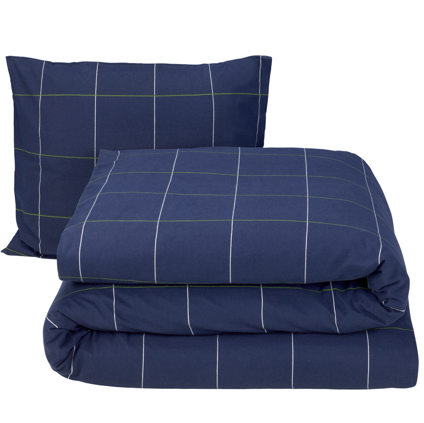 Moodit Dekbedovertrek Ian Evening Blue - Eenpersoons - 140 x 220 cm - Katoen Flanel