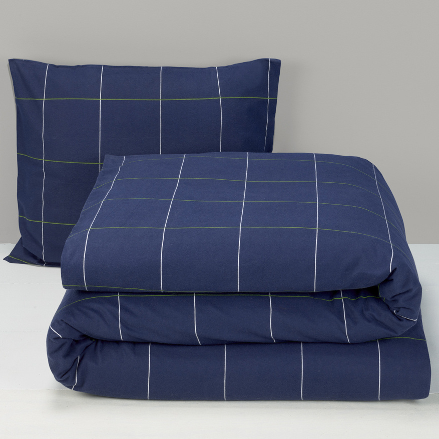 Moodit Dekbedovertrek Ian Evening Blue - Eenpersoons - 140 x 220 cm - Katoen Flanel