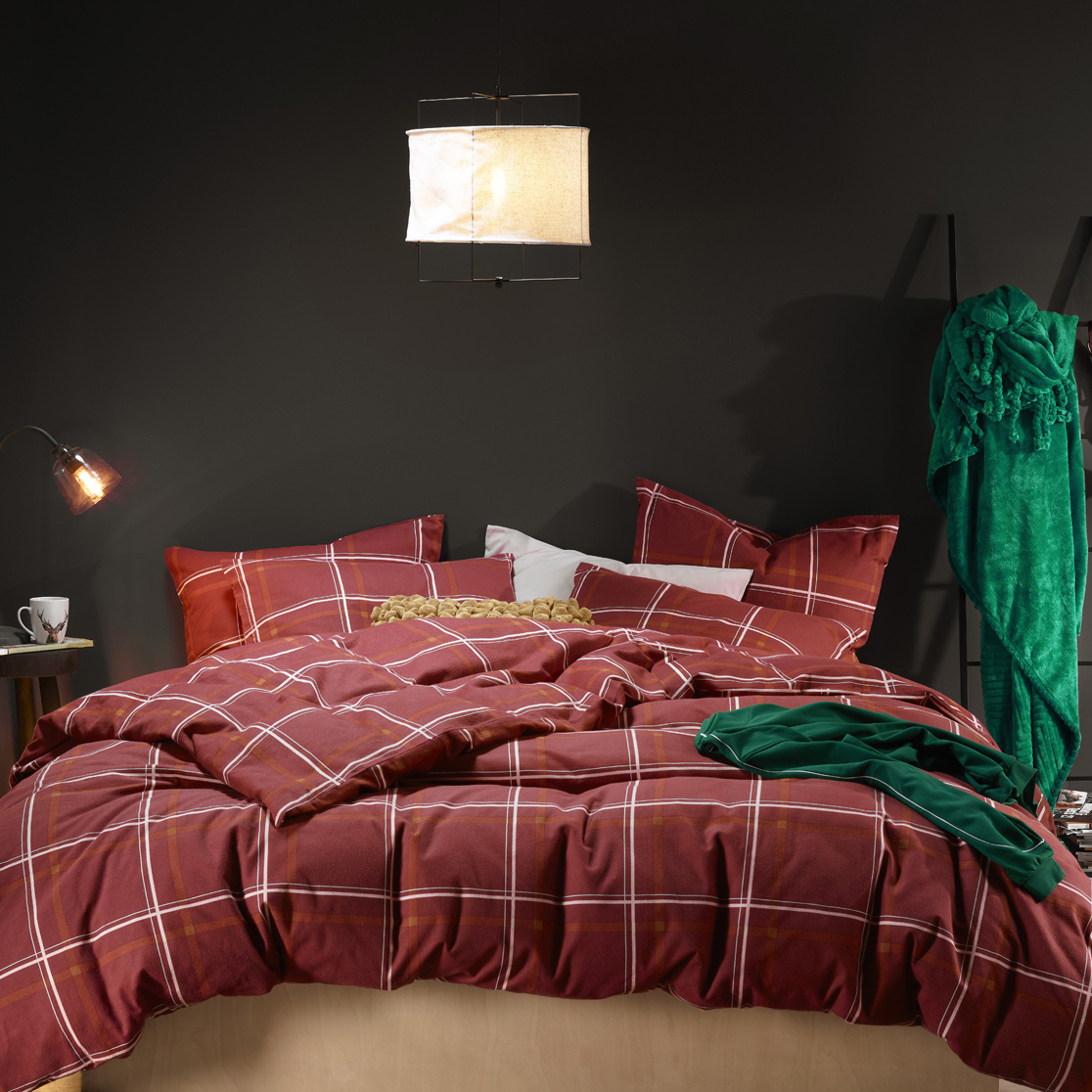 Moodit Duvet cover Rosaline Burgundy - Double - 200 x 220 cm - Cotton Flannel
