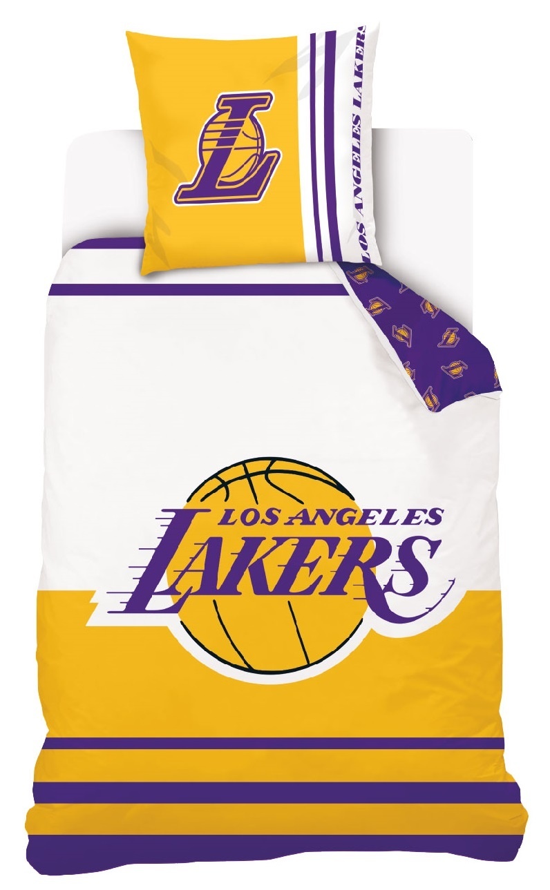 LA Lakers Dekbedovertrek, Basketball - Eenpersoons - 140 x 200 cm - Katoen