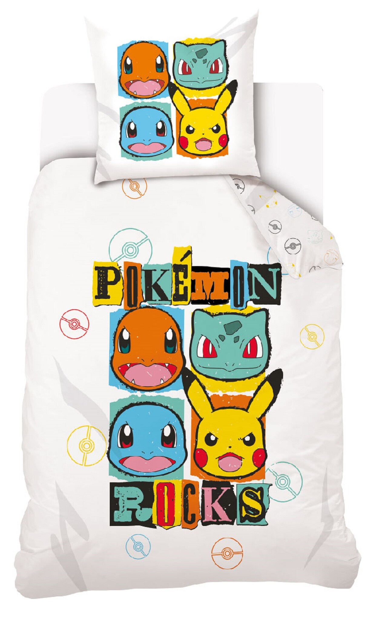 Pokemon Duvet cover, Rocks - Single - 140 x 200 cm - Cotton