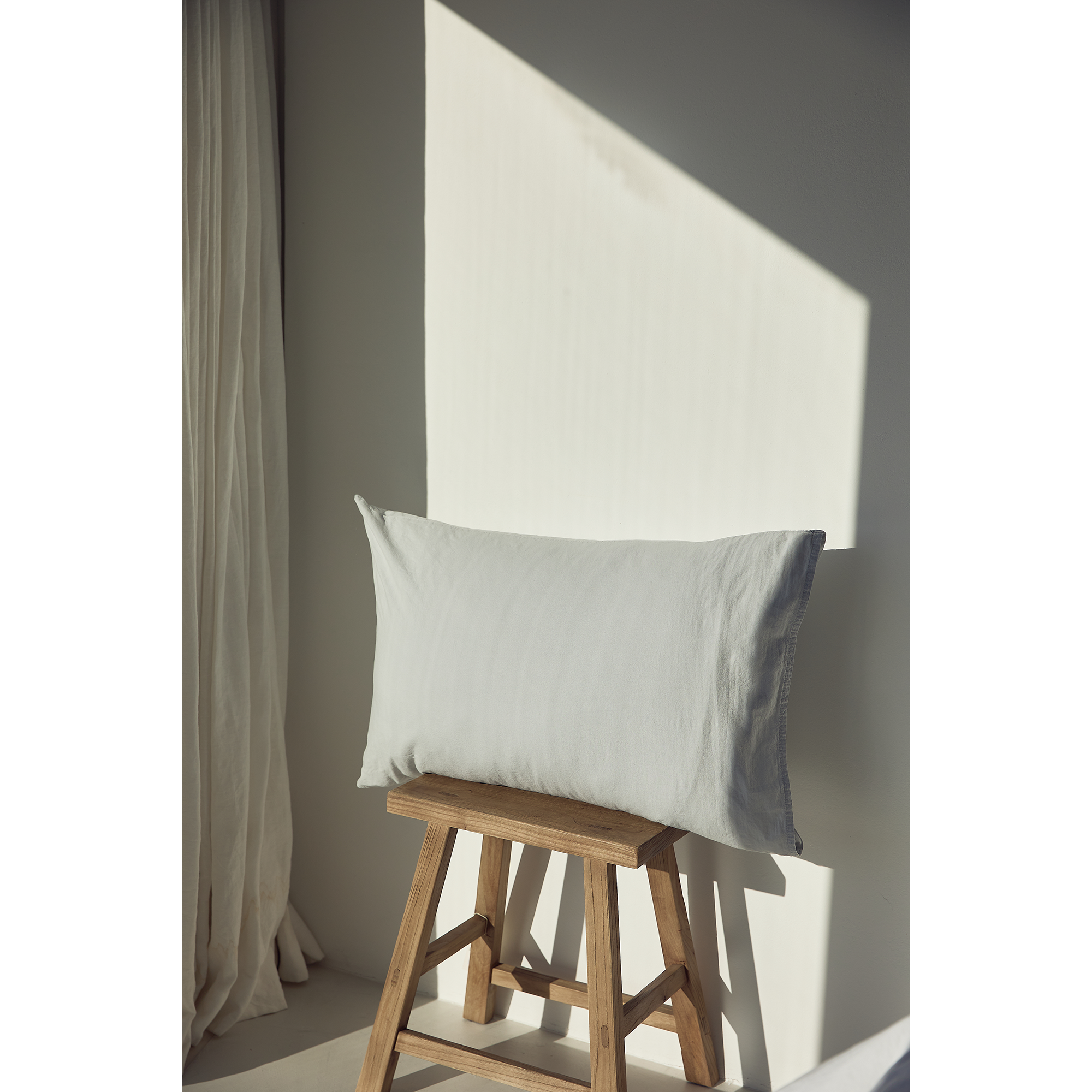 Torres Novas 1845 Kussensloop Zilvergrijs - 50 x 75 cm - 2 stuks - Gewassen Katoen