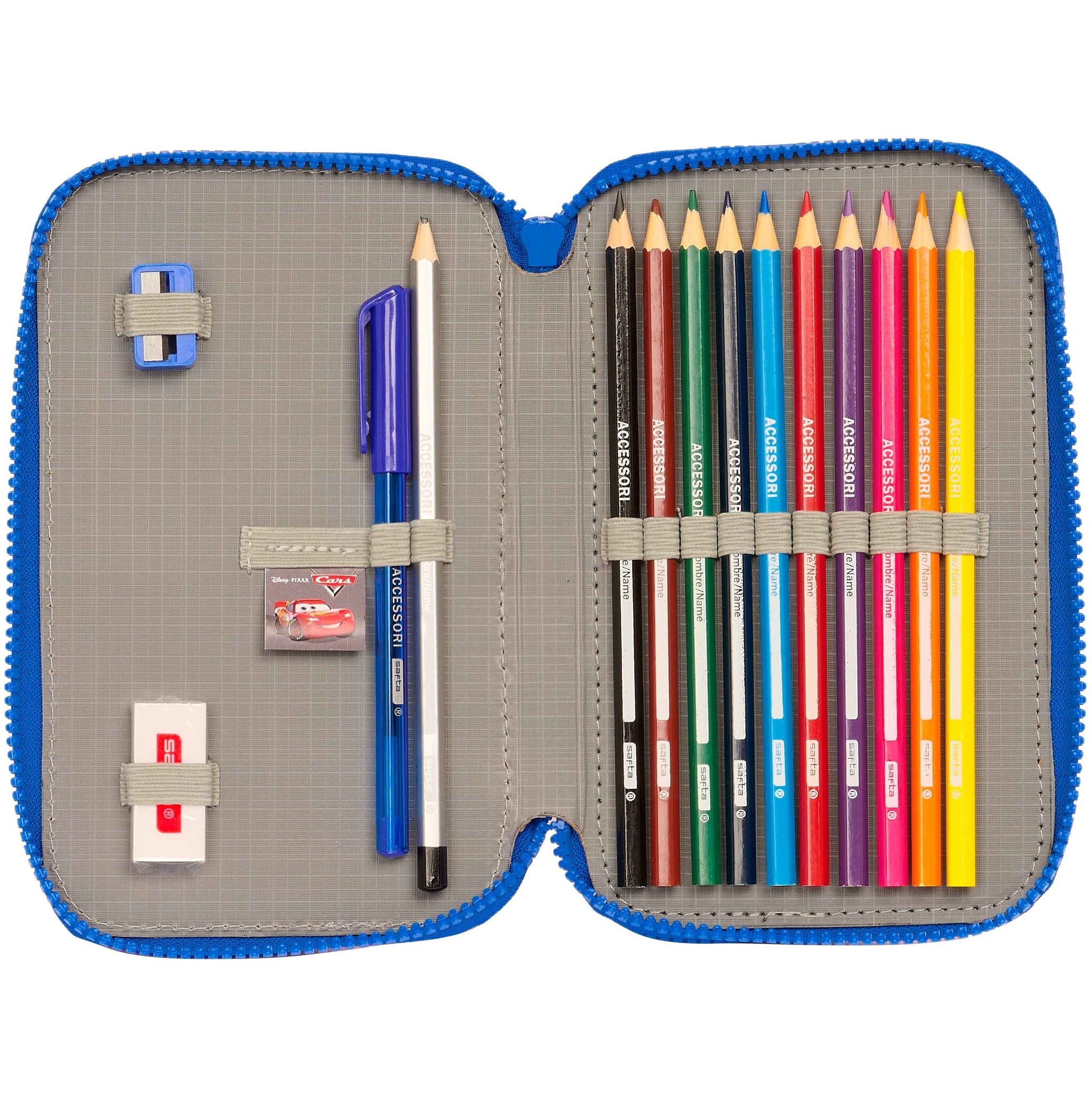 Disney Cars Gevuld Etui, Race Ready - 28 st. - 19,5 x 12,5 x 4 cm - Polyester