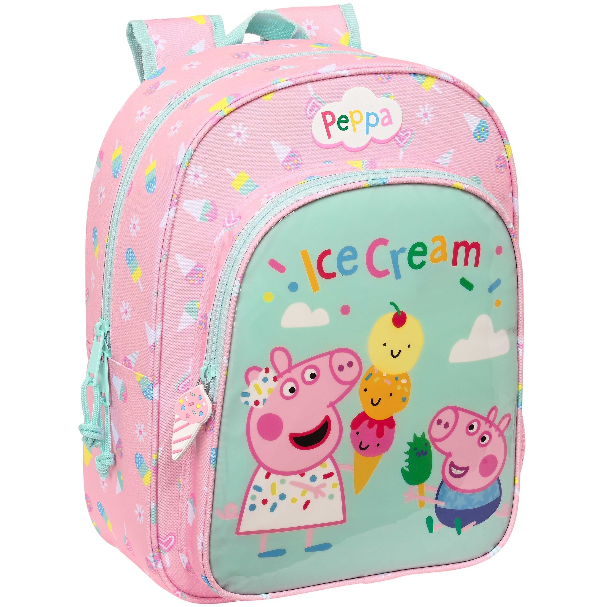 Peppa Pig Backpack, Ice Cream - 34 x 26 x 11 cm - Polyester