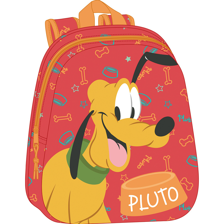 Disney Pluto Backpack, 3D Happy - 33 x 27 x 10 cm - Polyester