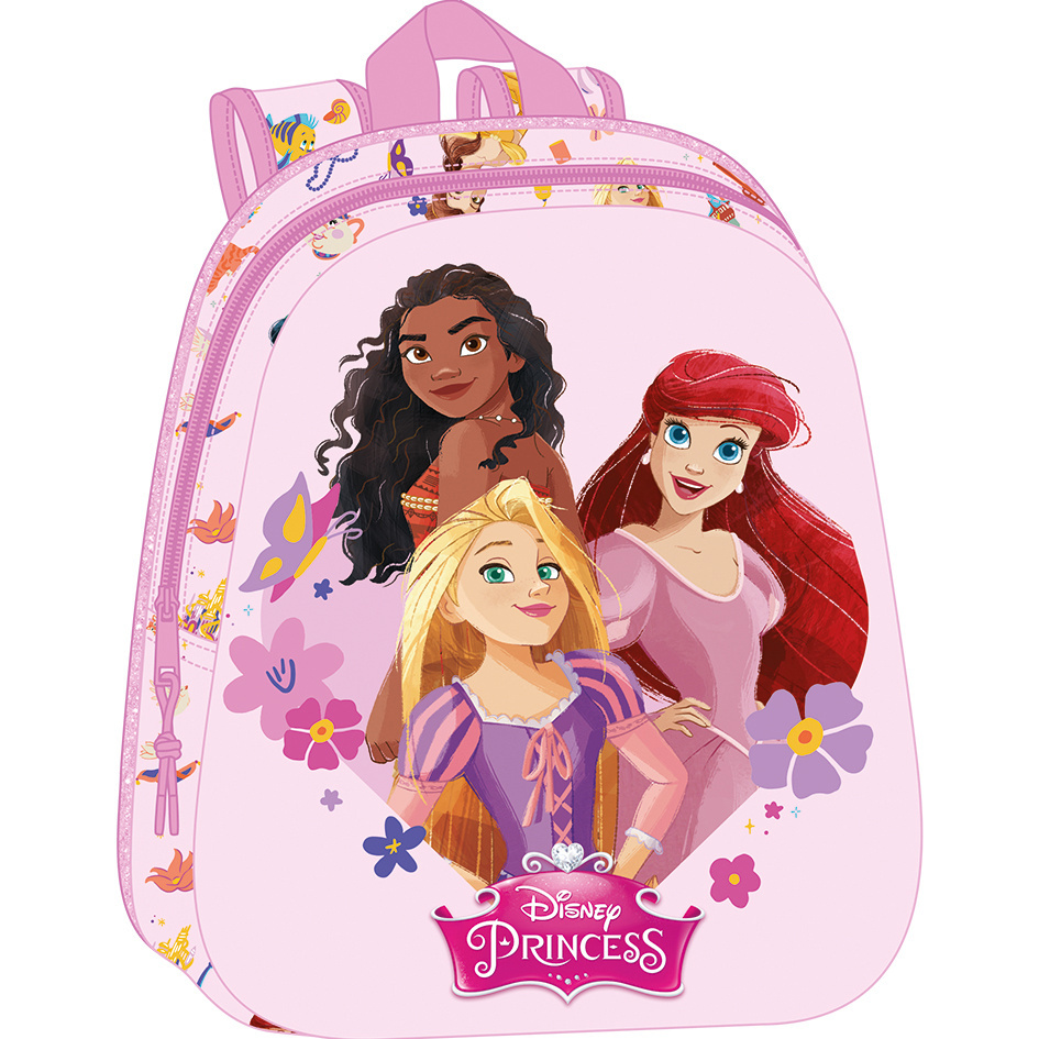 Disney Princess Backpack, 3D Pink - 33 x 27 x 10 cm - Polyester