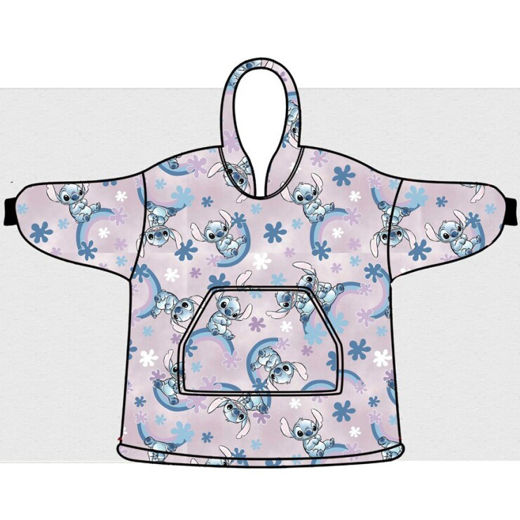 Disney Lilo & Stitch Hoodie Fleece Deken, Rainbow - Volwassen - One Size