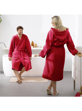 Moodit Bathrobe Reese, Dark Red - L - Unisex - Cotton/Polyester