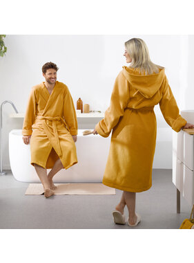 Moodit Bathrobe Reese, Sunshine yellow - S - Unisex - Cotton/Polyester