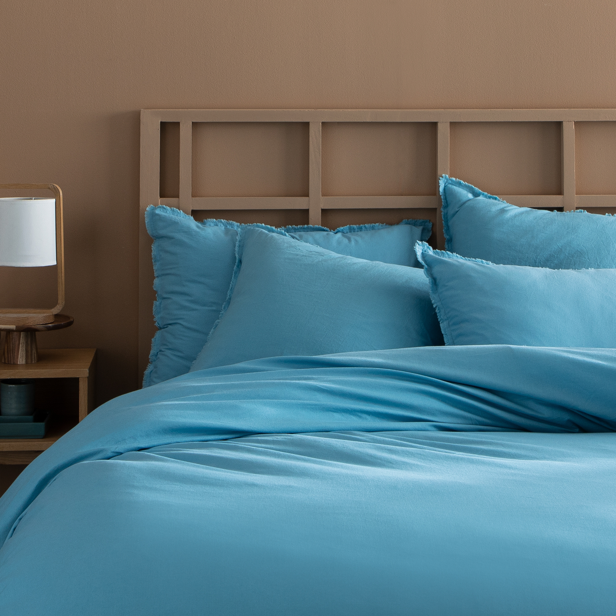 Matt & Rose Set of Pillowcases Ice Blue - 50 x 70 cm - Washed Cotton
