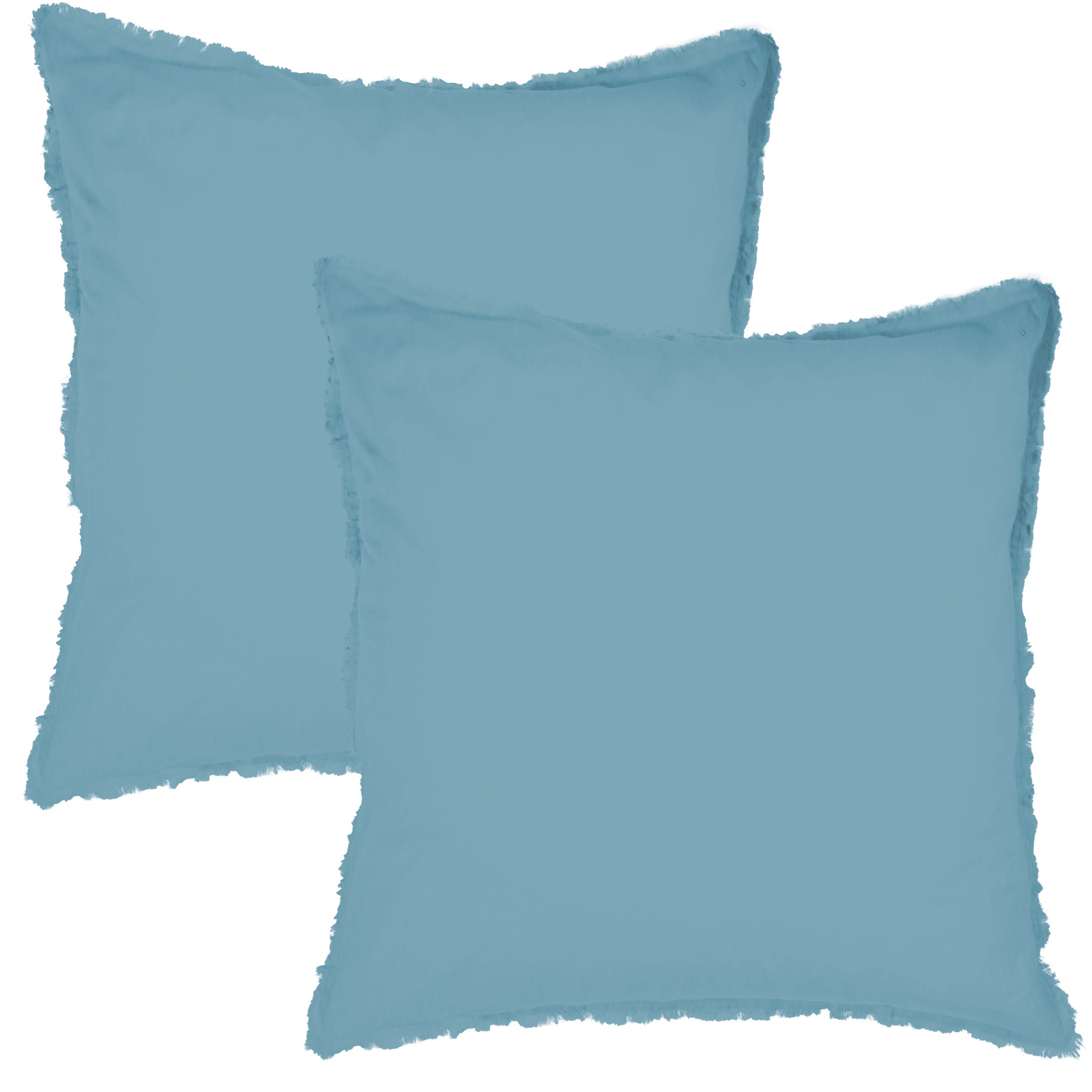 Matt & Rose Set Kussenslopen IJsblauw - 65 x 65 cm - Gewassen Katoen