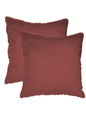Matt & Rose Set Kussenslopen Bordeaux Rood 65 x 65 cm Gewassen Katoen