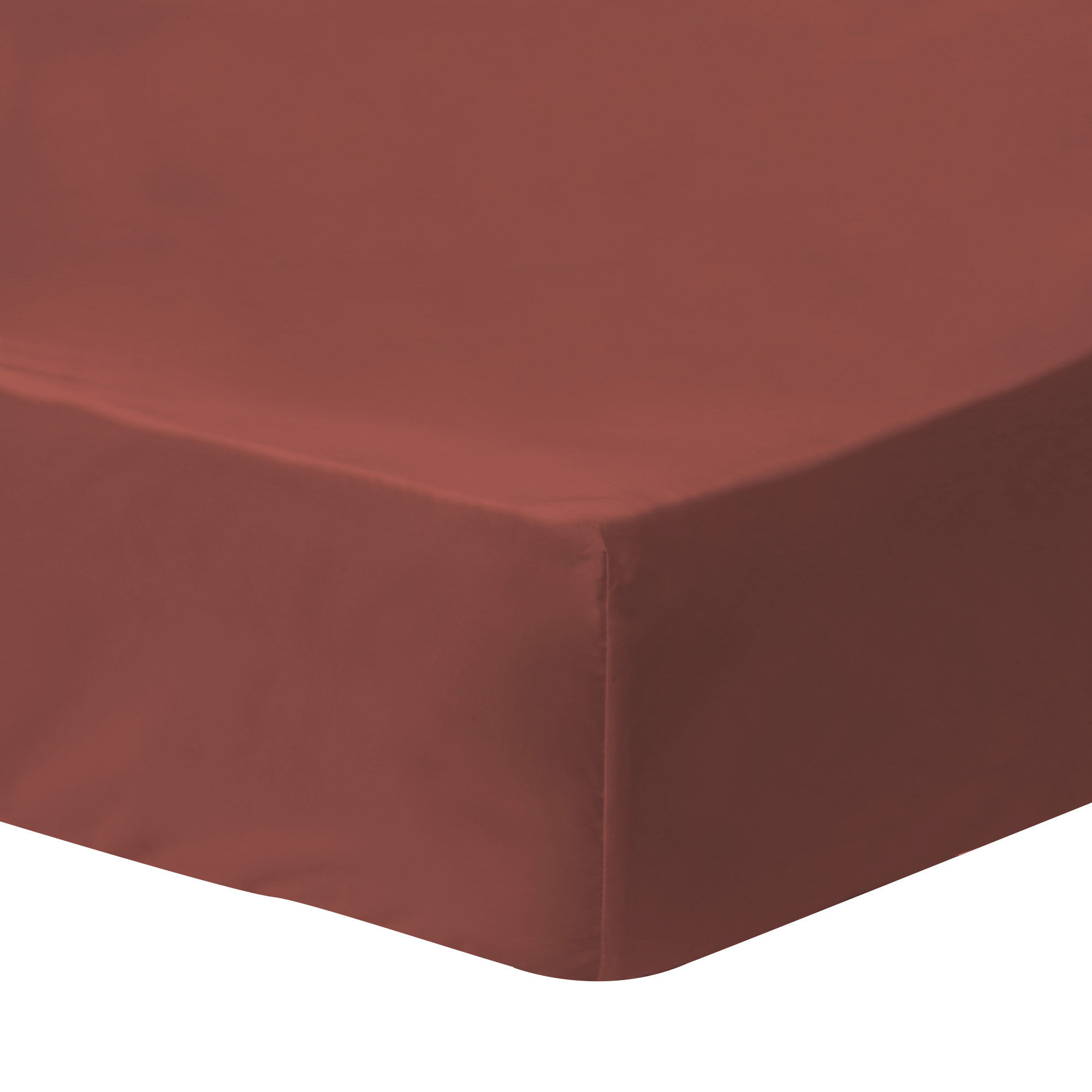 Matt & Rose Fitted sheet Bordeaux Red - Double - 140 x 190/200 cm - Washed Cotton