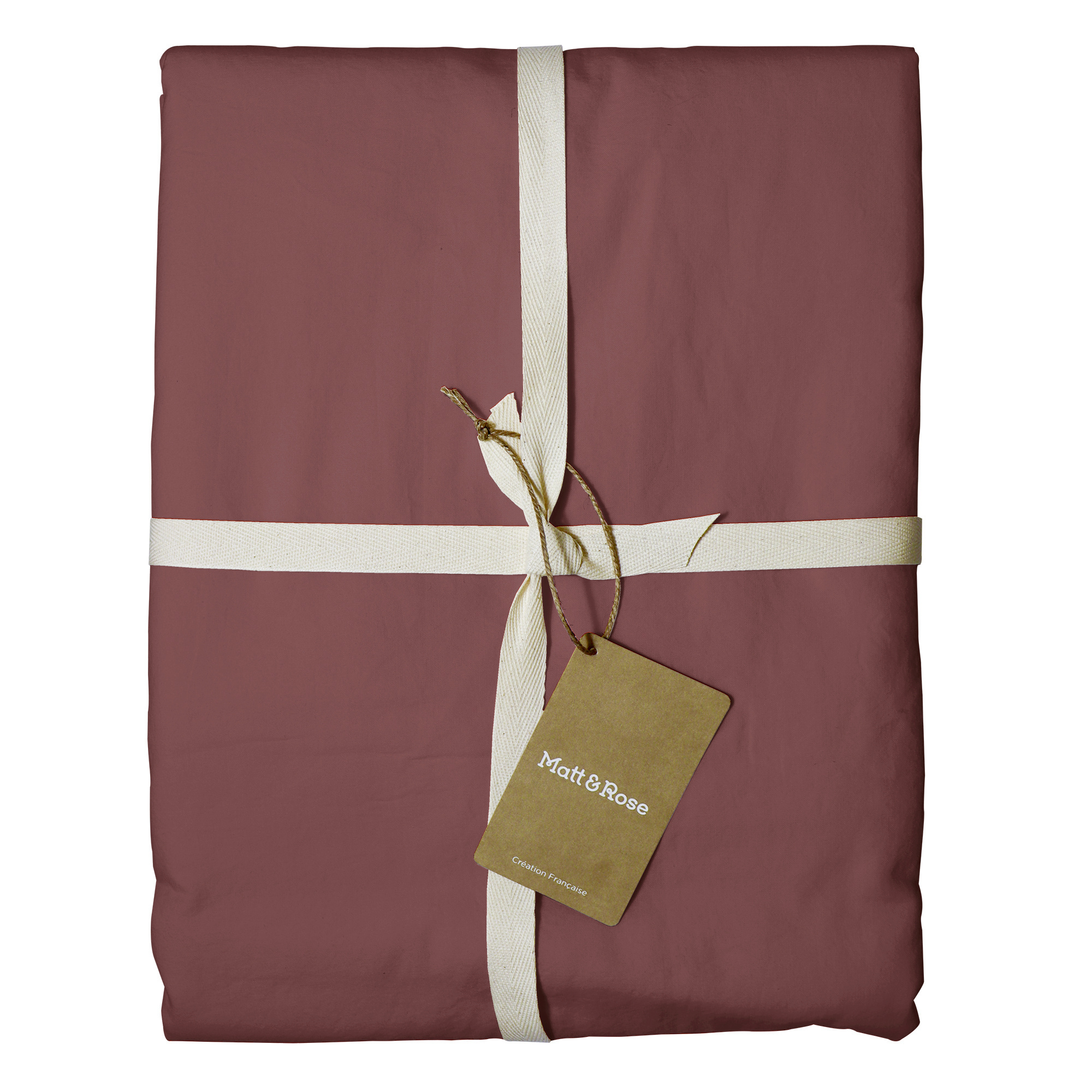 Matt & Rose Dekbedovertrek Bordeaux rood - Hotelmaat - 260 x 240 + 2x 65 x 65 cm - Gewassen katoen