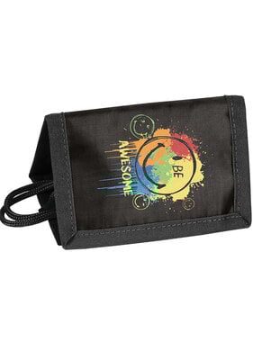 Smiley Portemonnee, Be Awesome 12 x 8,5 cm Polyester