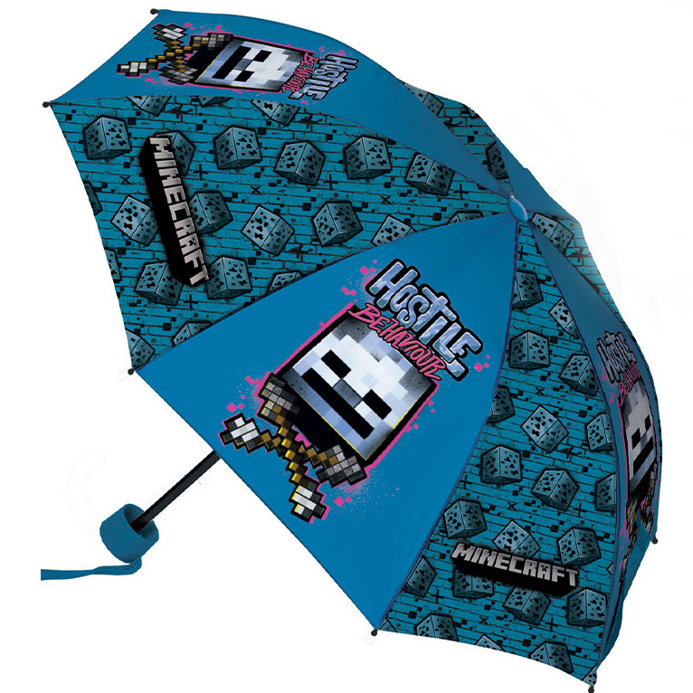 Minecraft Umbrella, Hostile Behavior - Ø 90 x 24/55 cm - Polyester