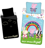 Peppa Pig Dekbedovertrek Glow in the Dark Playmates - Eenpersoons - 140 x 200 cm  - Katoen