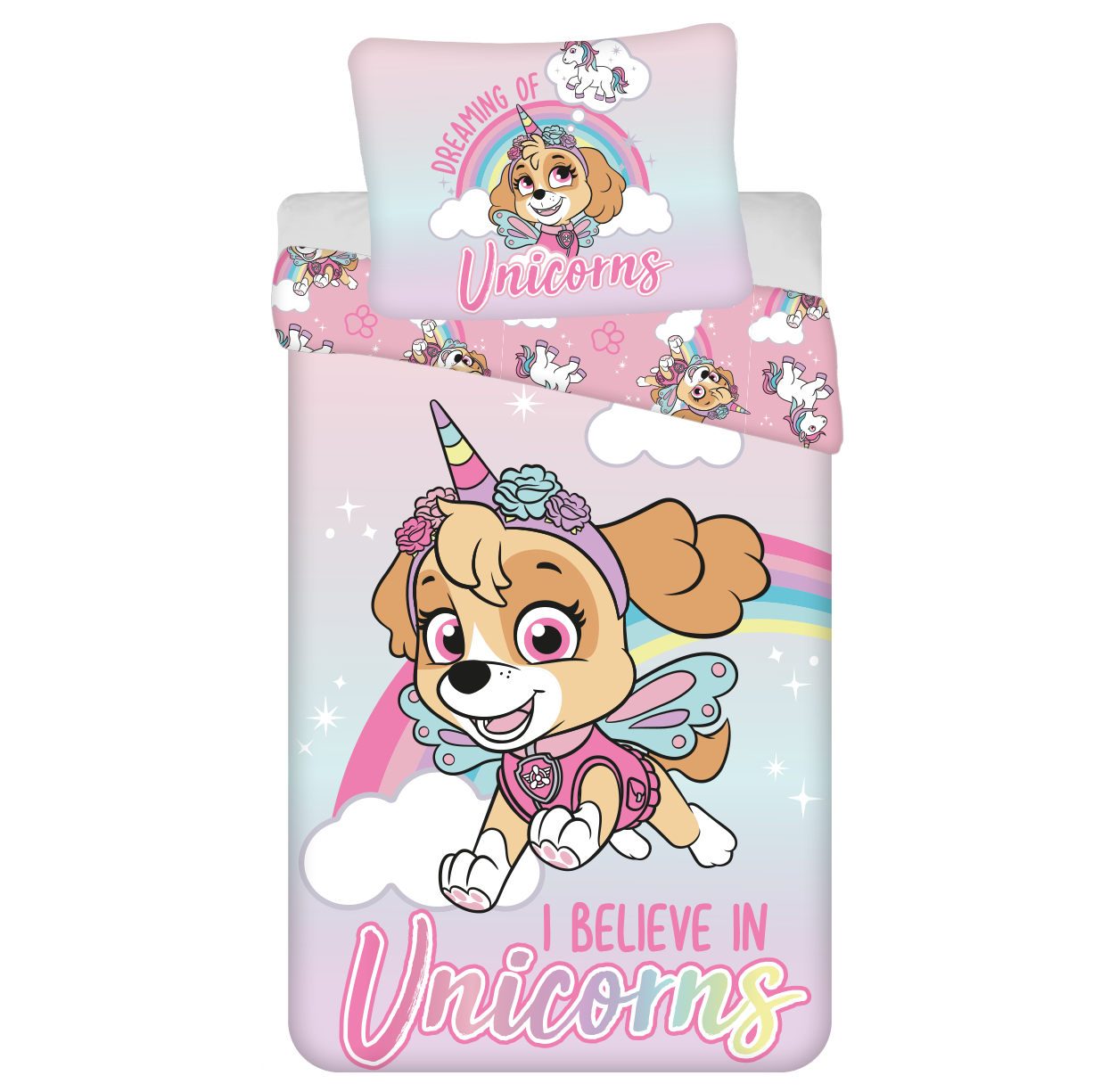 Paw Patrol Duvet cover I Believe in Unicorns - Single - 140 x 200 cm - Cotton