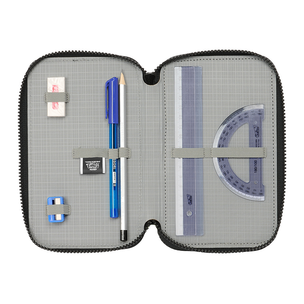 Ninja Turtles Filled Pencil Case, Turtle Time - 36 pieces - 19.5 x 12.5 x 5.5 cm - Polyester