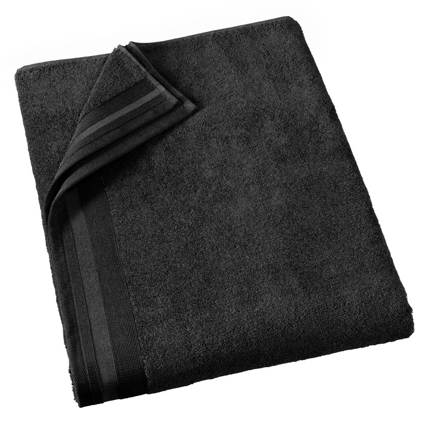 De Witte Lietaer Bath towel Contessa, Black - 100 x 150 cm - Cotton