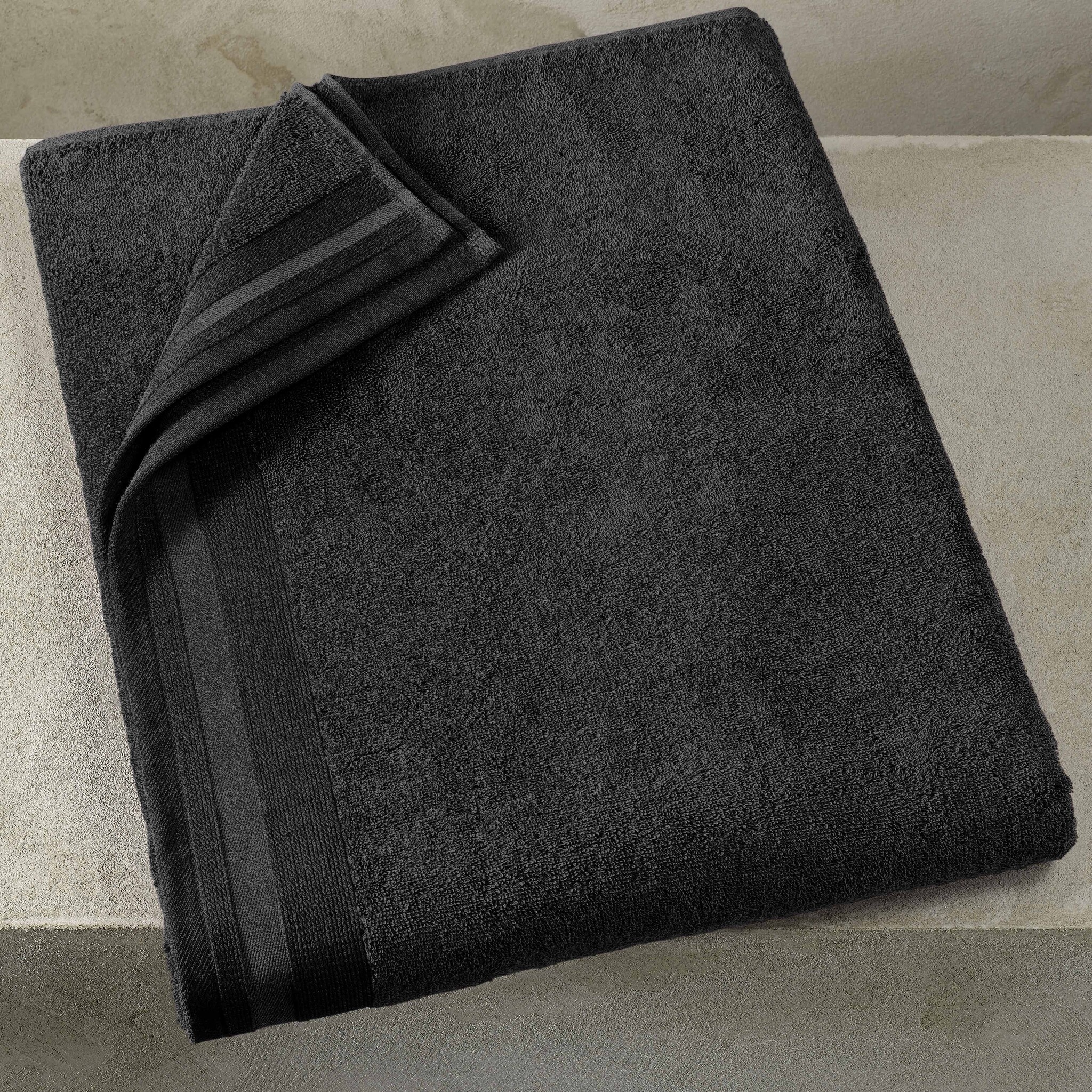 De Witte Lietaer Bath towel Contessa, Black - 100 x 150 cm - Cotton