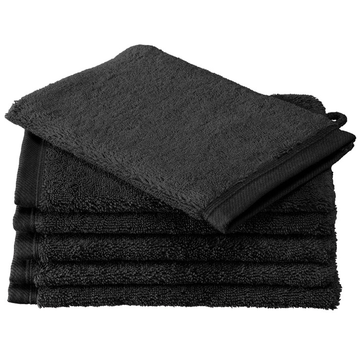 De Witte Lietaer Washandjes Contessa, Black - 16 x 21 cm - 6 stuks - Katoen