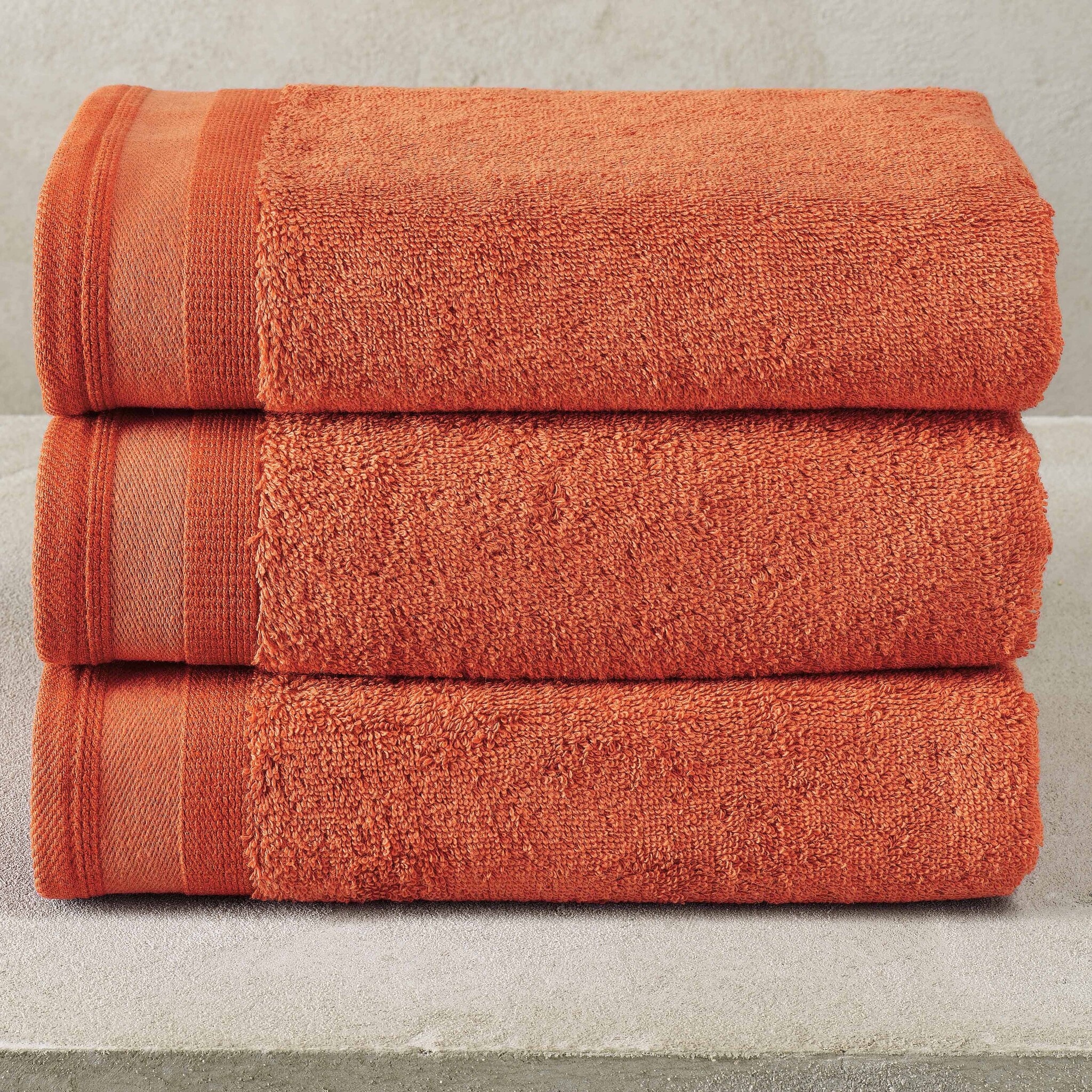 De Witte Lietaer Handdoeken Contessa, Burnt Orange - 50 x 100 cm - 3 stuks - Katoen