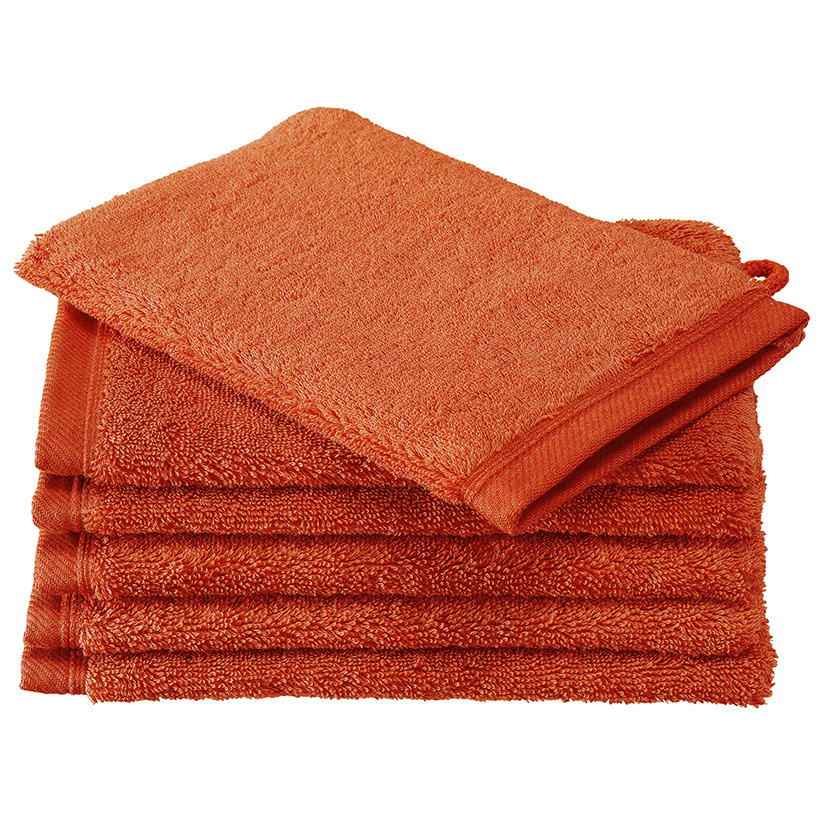 De Witte Lietaer Washandjes Contessa, Burnt Orange - 16 x 21 cm - 6 stuks - Katoen