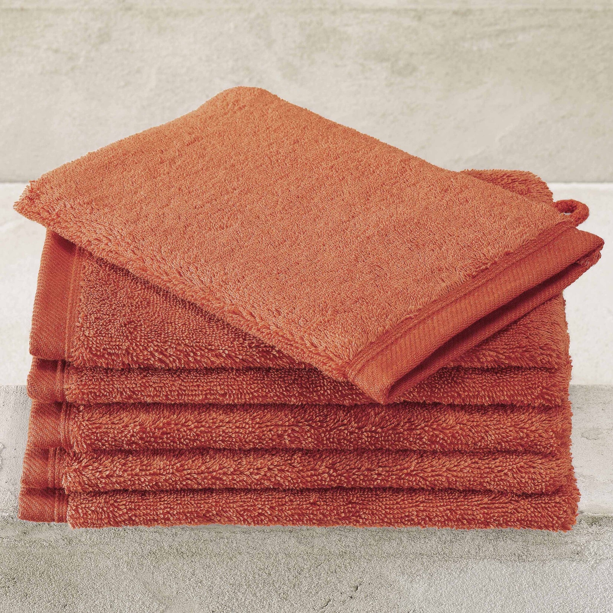 De Witte Lietaer Washandjes Contessa, Burnt Orange - 16 x 21 cm - 6 stuks - Katoen