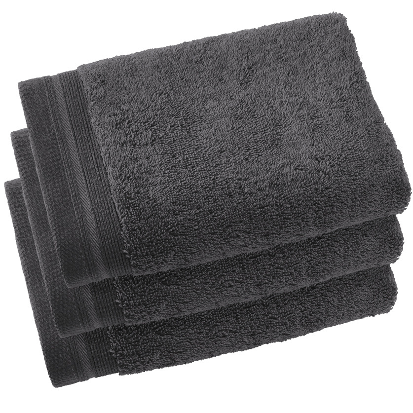 De Witte Lietaer Gastendoekjes Contessa, Dark Grey - 40 x 60 cm - 3 stuks - Katoen