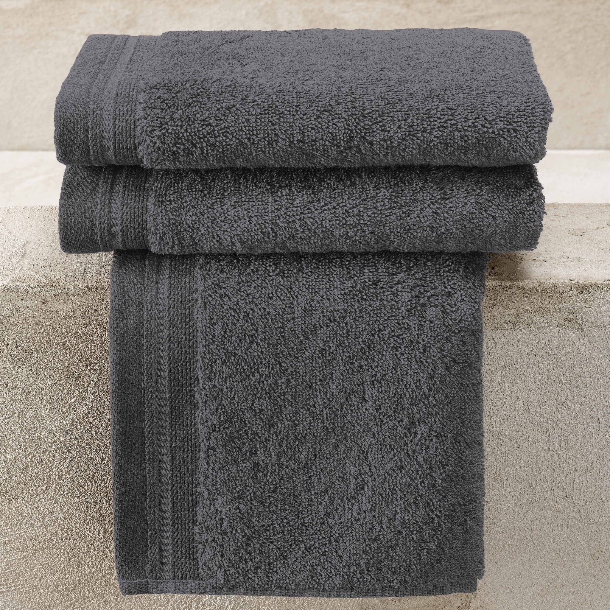 De Witte Lietaer Gastendoekjes Contessa, Dark Grey - 40 x 60 cm - 3 stuks - Katoen