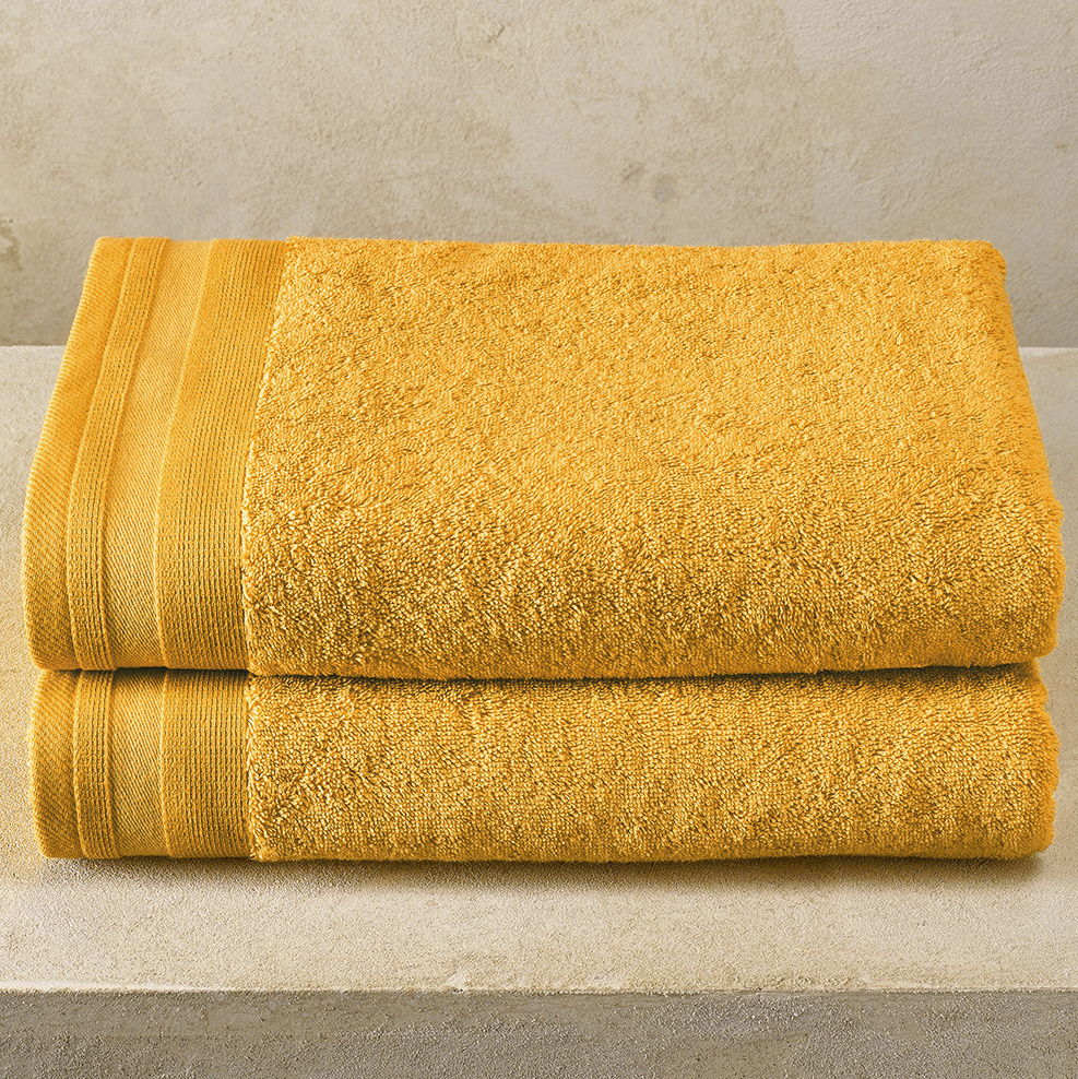 De Witte Lietaer Bath towel Contessa, Golden Yellow - 70 x 140 cm - 2 pieces - Cotton
