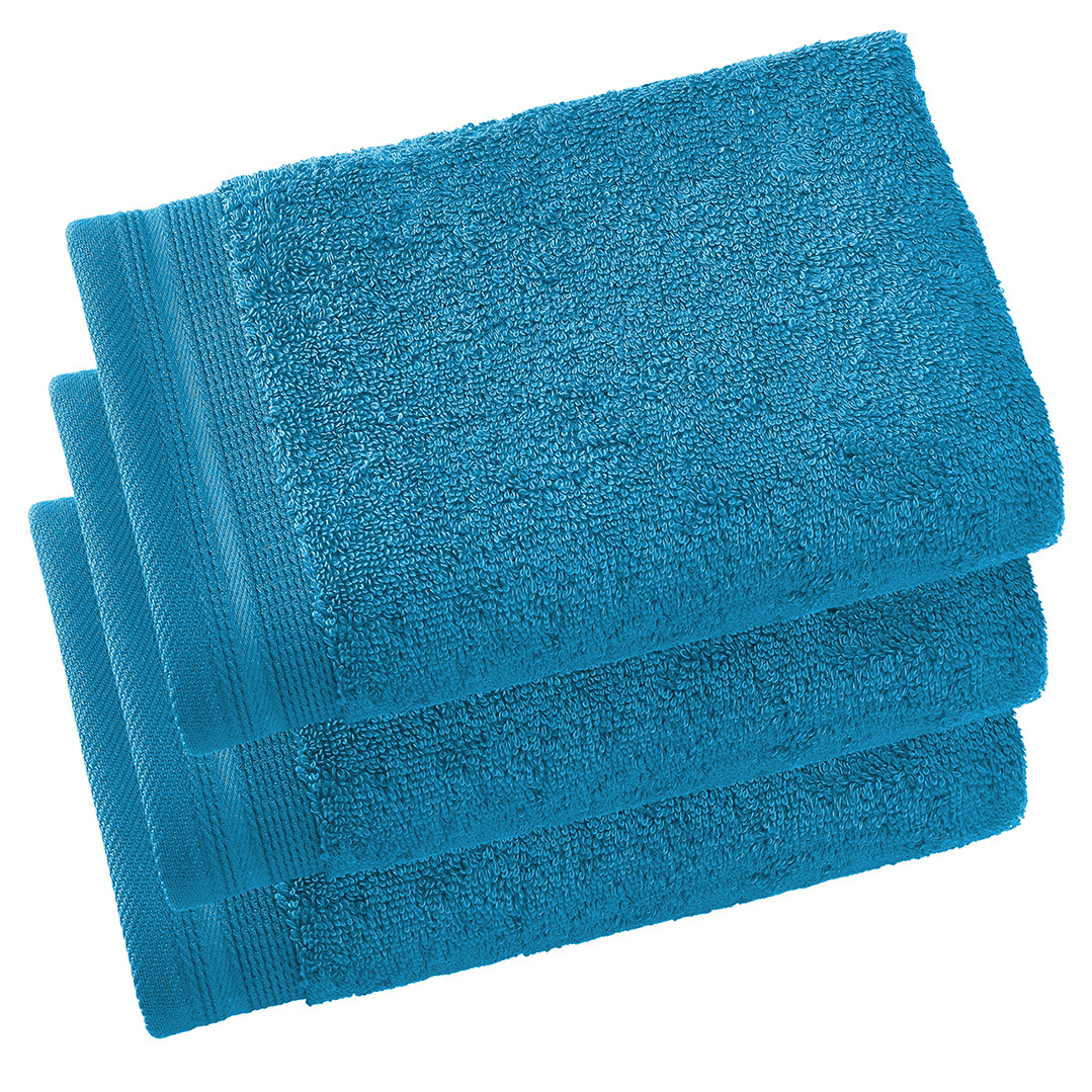 De Witte Lietaer Guest towels Contessa, Lagoon Blue - 40 x 60 cm - 3 pieces - Cotton